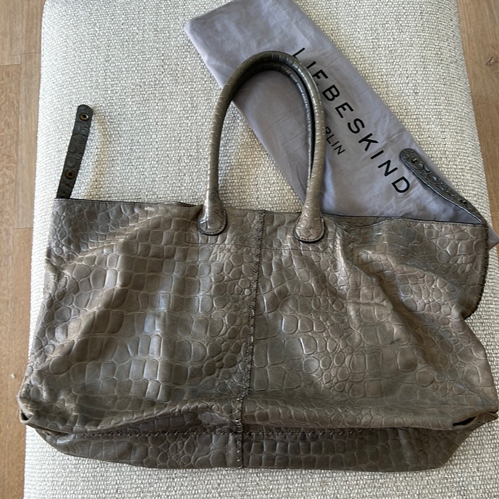 Liebeskind Chelsea Croc Embossed Leather Tote